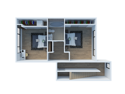 a floor plan of a two bedroom apartment  at Larkspur West Linn, West Linn, Oregon